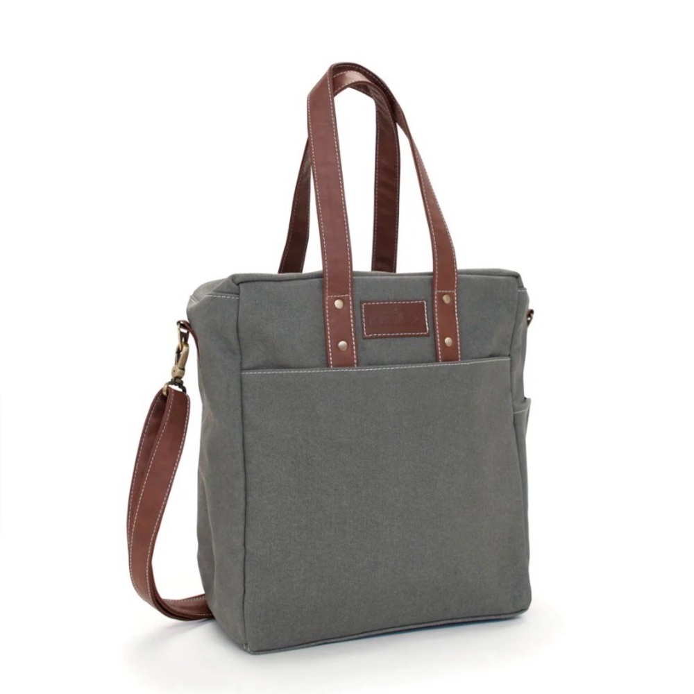 Maika Gray and Brown Tote Bag